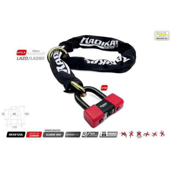 Pack Antivol Urban Chaine et Cadenas - Classe SRA NF FFMC